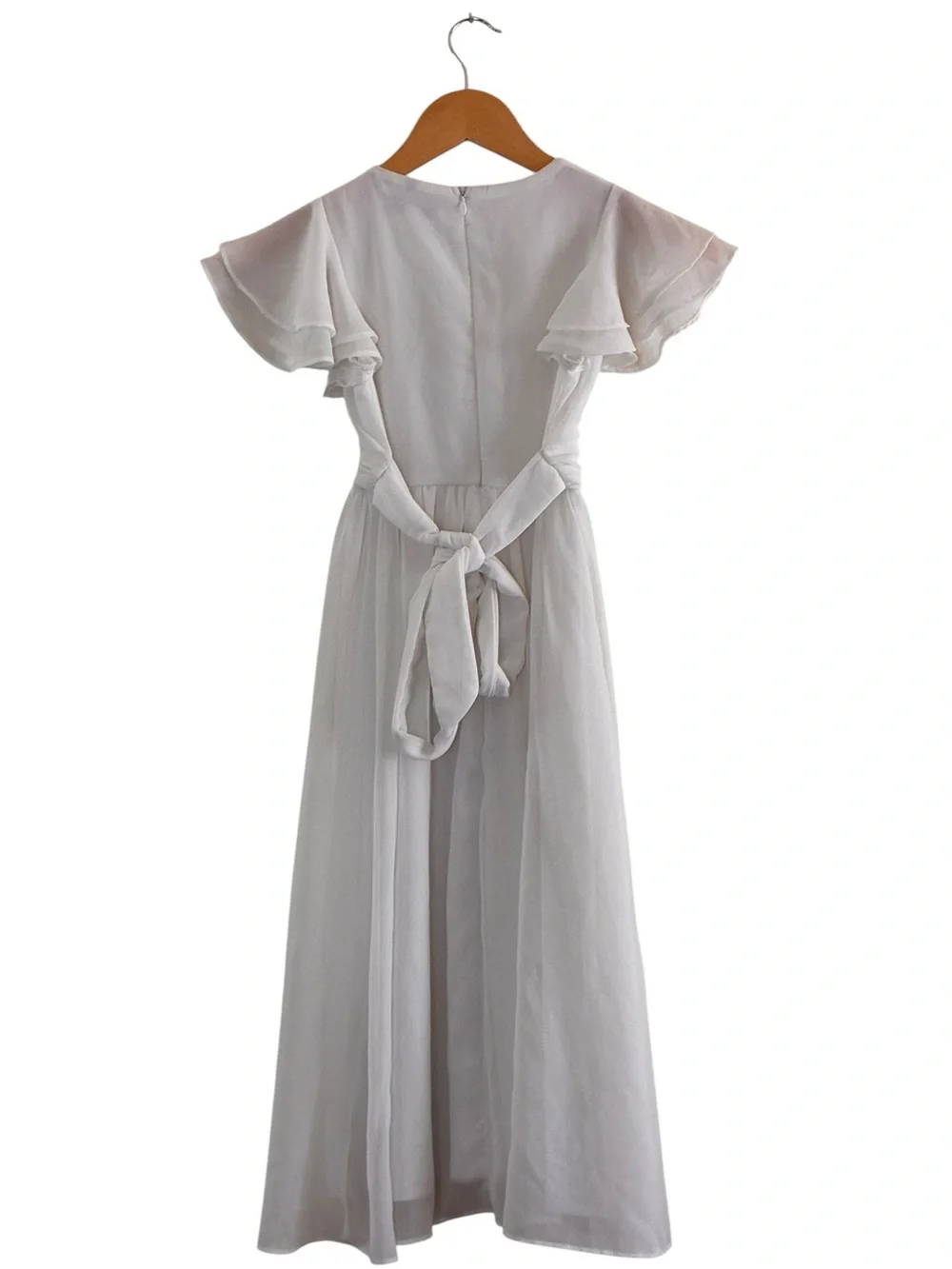 Grace Karin | Flutter sleeve lined back tie flowy formal dress